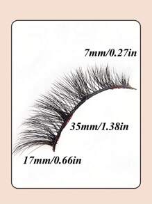 Asiteo 1副猫眼假睫毛，仿貂毛材质，睫毛末端外扩，拉长眼型，柔软自然，整条假睫毛 - 黑色 - 查看 3