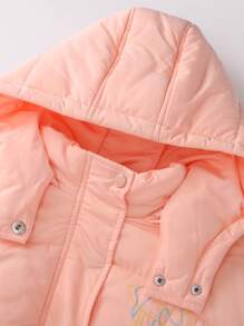 Annil Tween Girl' Short Padded Coat Winter Student Windproof Thickened Warm And Comfortable Zippered Shirt Pink - Pink - View 5