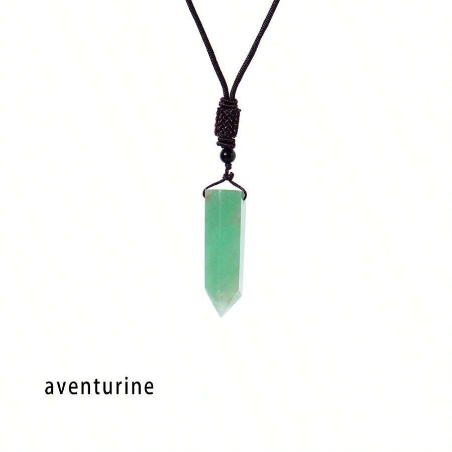 天然水晶吊墜單點水晶項鍊康復寶石首飾類 - 綠色 - 查看 1