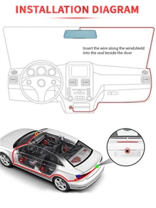 Jiaboer A13g 12英寸高清4k3840*2160p車載dvr後攝像頭1080p支援wifi App Gps雙鏡頭記錄器,與任何車輛兼容,170°廣角鏡頭,最大支援128g記憶卡 - 黑色 - 查看 11