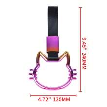 1pc Jdm Style Tsurikawa Colored Safety Warning Strap, Suitable For All Cars - Black - View 4