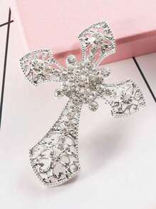 汽車空氣出風口夾式十字形香薰擴香器可愛車用通風口裝飾香水夾附2個補充片 - 銀色 - 查看 3