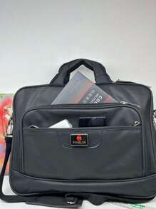 Men Briefcase - 黑色 - 查看 1