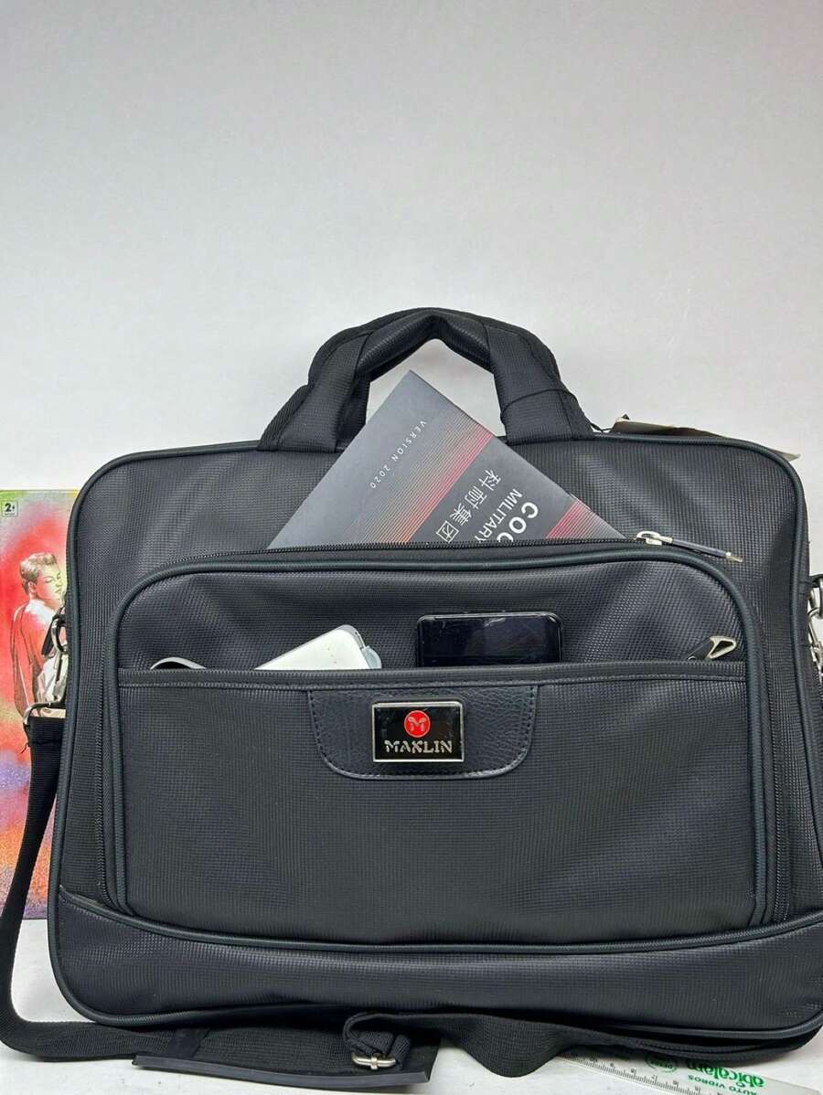 Men Briefcase - 黑色 - 查看 1