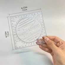 Multifunction Rotatable Drawing Template Art Design Construction Architect Stereo Geometry Circle Drafting Measuring Scale Ruler,Rulers - Multicolor - View 4