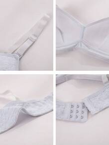 3 件装舒适纯色无钢圈文胸，适合青少年和女性 - 非常适合跑步和锻炼、内衣 - 彩色 - 查看 8