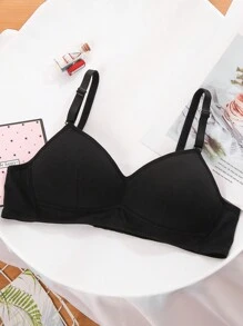 3 件装舒适纯色无钢圈文胸，适合青少年和女性 - 非常适合跑步和锻炼、内衣 - 彩色 - 查看 9