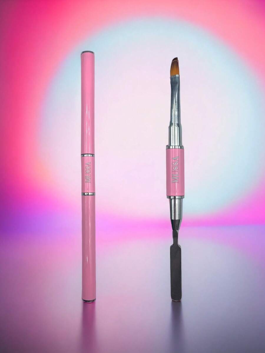 BRUSH FOR POLYGEL ACRYGEL DOUBLE SPATULA LE MUSSA - Pink - View 1