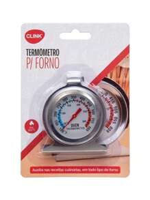 TERMÔMETRO DE FORNO ANALÓGICO   -  MEDIDOR DE TEMPERATURA - Prata - Visão 1