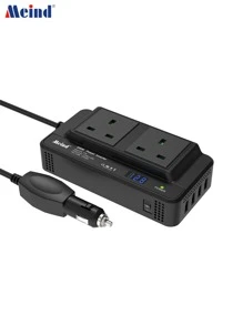 黑色 200w 汽車電源逆變器,12v 至 220v,帶 2 個英國插頭,與汽車兼容 - 黑色 - 查看 1