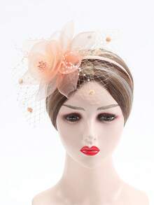 1入歐美時尚復古風格新娘頭飾,適用於婚禮、舞台表演、旗袍秀、貝雷帽、面紗頭帶、髮飾優雅 - 均碼 - 查看 4