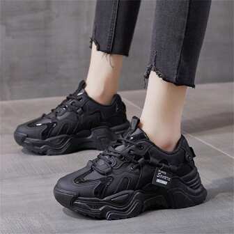 Women's Chunky Sneakers, Ladies' Casual Outdoor Running Shoes, Thick-Soled Chunky Shoes, Ideal For Student Travel