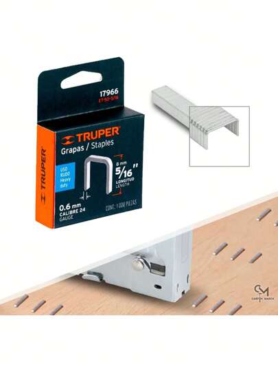 Grapa Para Engrapadora Et-50 5/16 8mm 1000 Pz Truper 17966