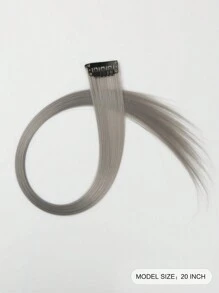 10片彩色夹式接发，20英寸直发合成假发，适用于万圣节装扮、圣诞节、派对、音乐节、新年礼物，女士（红色） - 灰色 - 查看 4