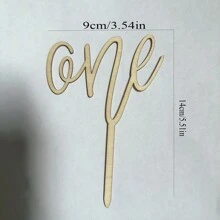 1 pièce/3 pièces/5 pièces Décorations de gâteau d'anniversaire de 1 an "ONE" en bois