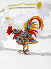 1 Miếng Đúng mốt Châu Âu và Châu Mỹ Retro Gà trống Hình dạng Pha lê & Dầu Nhỏ giọt Màu sắc Cặp đôi Trâm cài Đối với phụ nữ - Nhiều màu - Xem 3