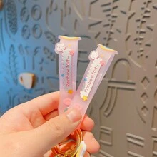 1入白色時尚卡通彩虹pp豬造型鑰匙扣 - 白色 - 查看 5