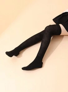 Medias Negras Por Encima De La Rodilla - Negro - Ver 3