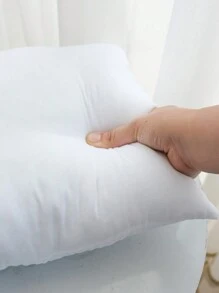 1 件白色布艺抱枕内衬，方形软垫内衬蓬松填充物，适用于家居装饰、床、沙发、长沙发和汽车、床上用品、抱枕内衬、床用枕头 - 白色 - 查看 1