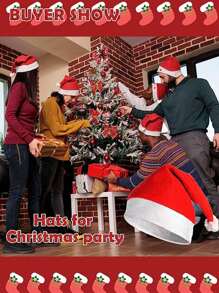 5 chiếc mũ ông già Noel Giáng sinh - Tuyệt vời cho bữa tiệc Giáng sinh dành cho người lớn và sự lựa chọn tốt nhất cho lễ kỷ niệm năm mới - Đỏ và trắng - Xem 5