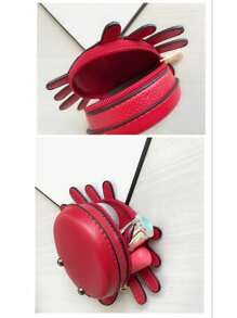 New Fashionable Little Crab Designed Children Girls' Clutch Pu Leather Bag With Pendant Primary School Student's Bag Cute Key Bag Pink Lightweight Fashion Gift Gift Accessories Decor White-Collar Workers For Male For Female Keychain Wallet Wallet Keychain For Women Wallet Mini Wallet Purse Wallet Coin Wallet - Red - View 7