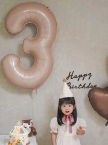 40-inch Large Caramel Colored Number Balloon, Perfect For Birthday And Anniversary Backdrop Decoration - Apricot - View 1