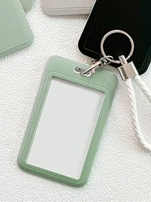 Solid Colour Business Card Holder Credit Bank Id Card Holder - Green - View 2