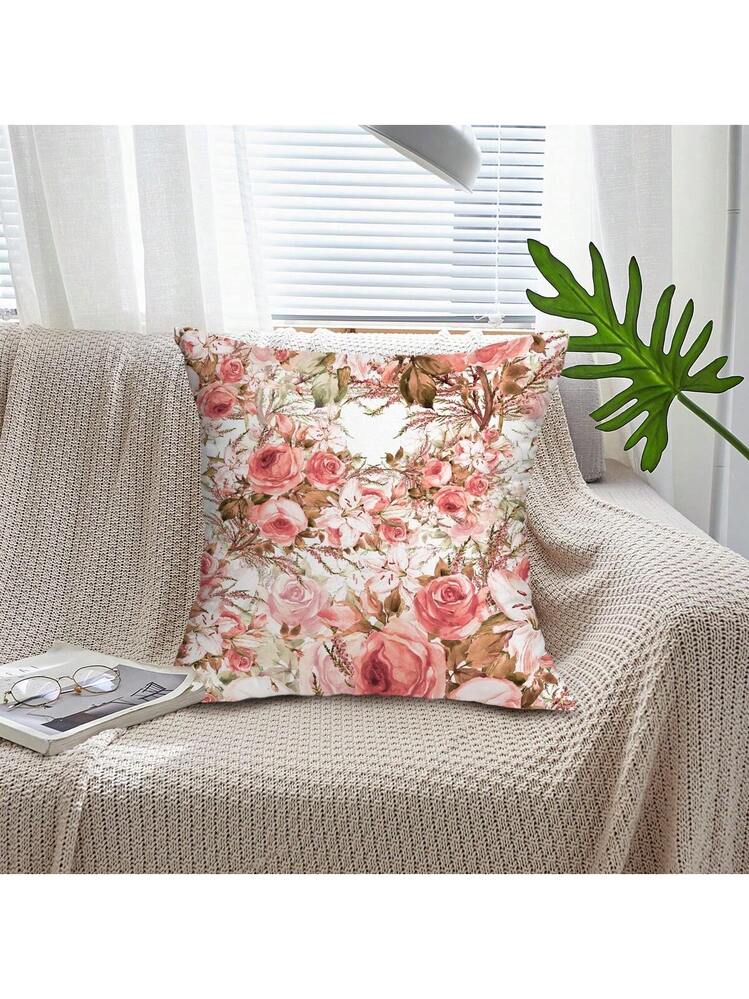 Federa Cuscino 45x45 Con Ricamo Floreale Verde E Foglia | Elegante Per Divano, Camera Da Letto E Auto - 2