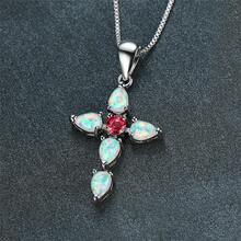 女士十字架吊坠项链，夏季，Ozb 时尚水钻珠宝