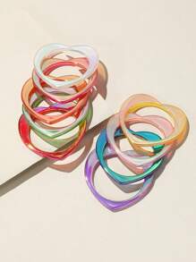 1入組時尚樹脂幾何心形手環適合女士,朋克風格