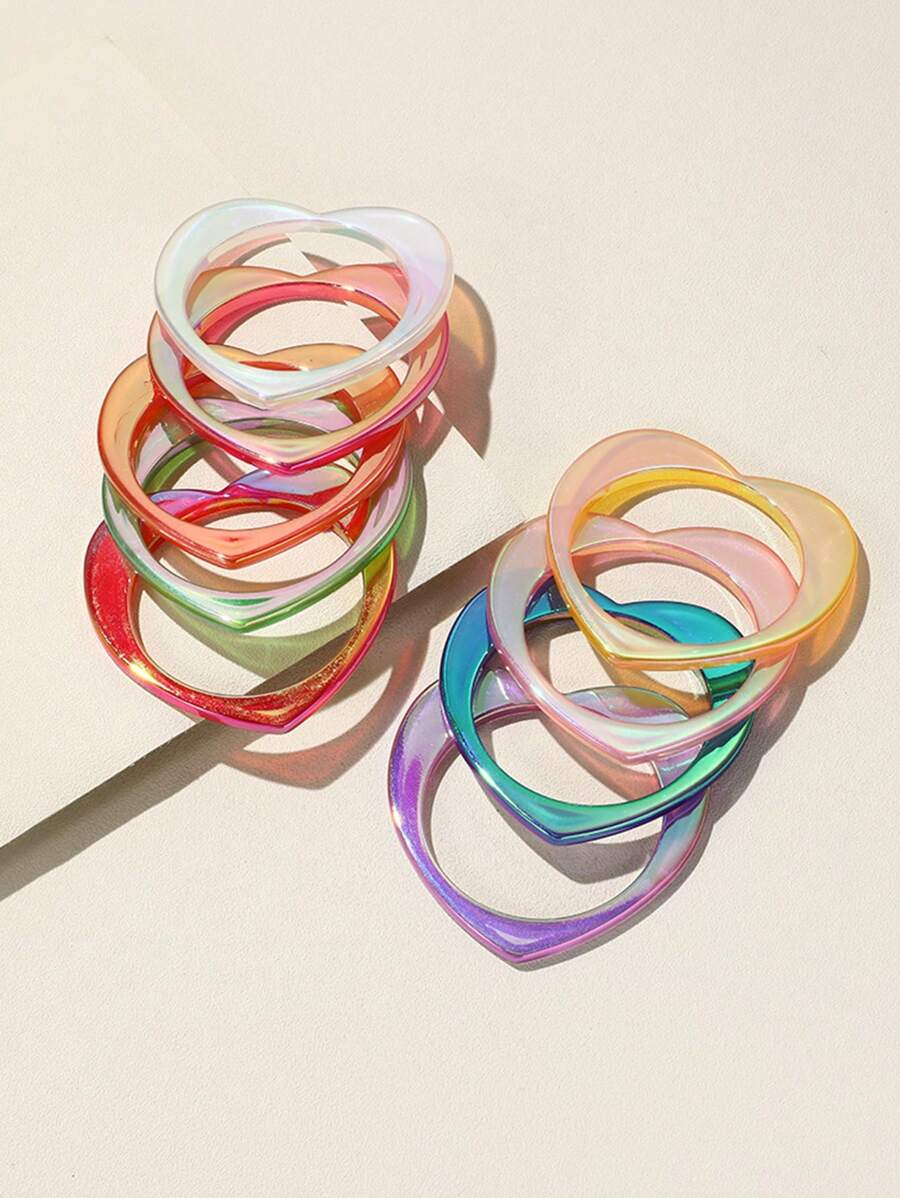 1入組時尚樹脂幾何心形手環適合女士,朋克風格