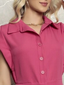 Women Jumpsuits - 玫紅色 - 查看 3