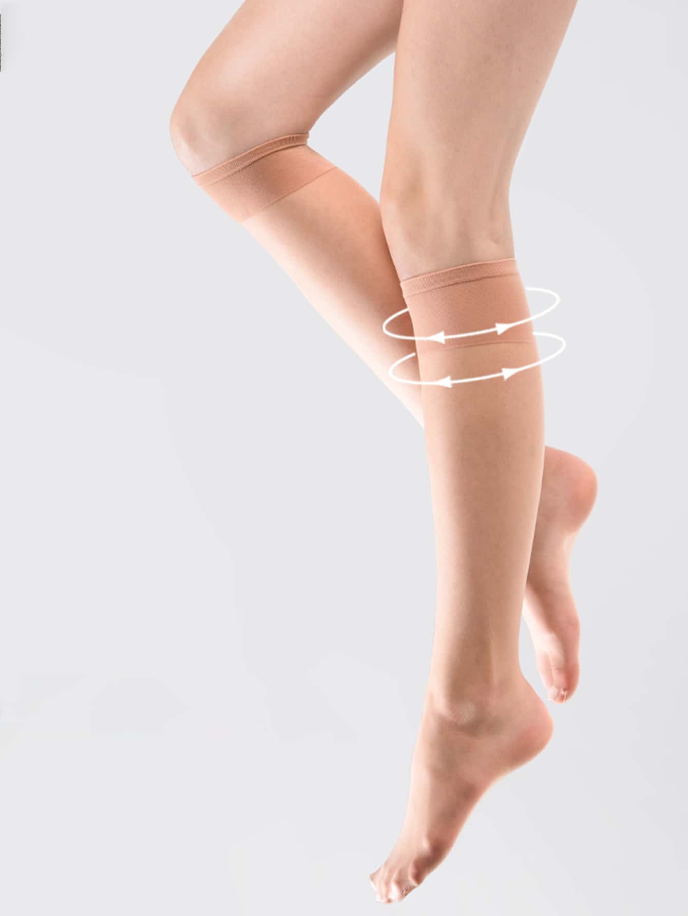 3 Pairs/pack Ladies' 15d Nude Stockings, Prevent Run, Core Yarn Knee