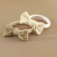 10pcs Girls' Velvet Hair Ties With Bowknot, High Elasticity Without Hurting Hair For Daily Use, All Seasons