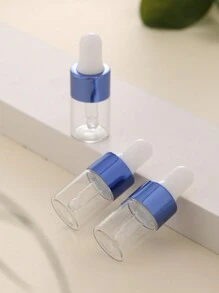 3入組2ml小型玻璃滴管瓶套裝,搭配閃亮藍色瓶蓋,帶蓋小樣瓶,適用於必備旅行精油、化妝品液體樣品、香水 - 彩色 - 查看 3