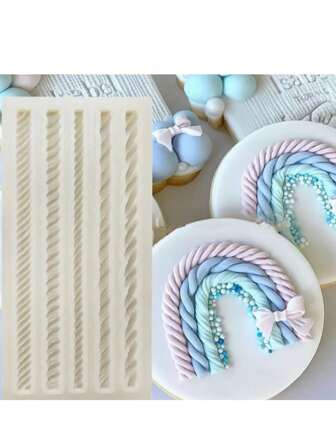 1/2/3 Piezas De Molde Para Decoración De Pasteles Con Forma De Cuerda Larga Para Manualidades, Hecho De Silicona