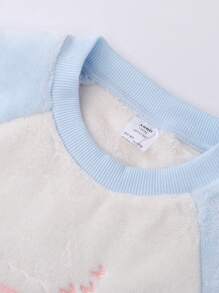 Annil Tween Girl Flannel Plush Home Quần Áo Mùa Đông Ấm Áp Mềm Dày Quần Pyjama Màu Xanh - Màu xanh lam - Xem 5