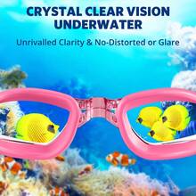 JoyMaySun 1 件裝防霧、防紫外線、防漏、可調式泳鏡,適合成人、青少年、男士和女士,專業 - 粉色 - 查看 5
