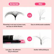 LAKANAKU Abonnie 12 Hàng Mix14-22mm C/D/CC Abonnie Matte Black Cashmere Easy Fanning Mi nối dài mềm mại dễ dàng, mi nối dài, mi nối dài, cụm mi, mi nối, mi riêng lẻ, mi giả - màu đen - Xem 5