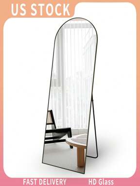 71"X30" Arch Full-Length Mirror, Oversized Floor & Wall Mirror, Aluminum Alloy Frame Full Body Mirror For Living Room, Bedroom & Cloakroom, Modern Home Decor & Room Wall Hanging Decoration, Christmas & Holiday Gifts – Black