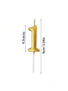 18 岁生日蜡烛 3D 数字节日蛋糕装饰蜡烛 适合男孩和女孩礼物金色蜡烛 2 件 - 金色 - 查看 6