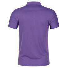 男士休閒純色短袖快干運動polo衫 - 紫色 - 查看 3