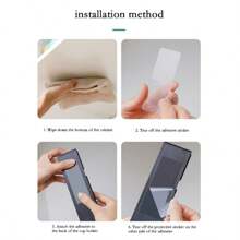 1pc Wine Glass Under Cabinet Hanging Rack, For Kitchen, Bar, Living Room, No Drill Stemware Shelf - Black - View 3