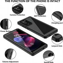 1 pieza Funda protectora a prueba de golpes con protector de pantalla incorporado y resistente al agua compatible con Galaxy Note 20 Ultra 6.9 pulgadas 5G - Negro - Ver 3