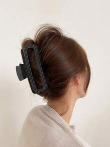 2pcs/set Large Size Diamond & Frosted Matte Finish Hair Claw Clips For Women, Suitable For Daily Use - Multicolor - View 2