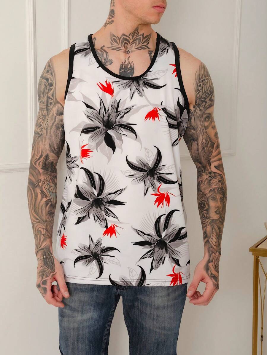 Men Tank Tops - 白色 - 查看 1