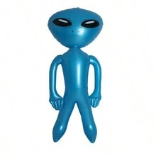1pc Decoration, Pvc Inflatable Alien Doll - Green - View 9
