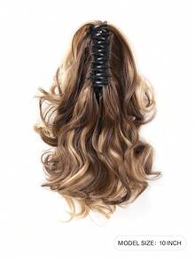 爪夾在馬尾辮延長辮短馬尾辮卷波浪狀的小馬尾巴厚假髮片適合女士假馬尾日常使用 - 彩色 - 查看 3