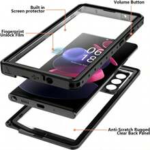 1 pieza Funda protectora a prueba de golpes con protector de pantalla incorporado y resistente al agua compatible con Galaxy Note 20 Ultra 6.9 pulgadas 5G - Negro - Ver 2