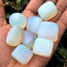 100g Tự Nhiên Đánh Bóng Opalite Búi Tó Đá Thạch Anh Opalite Búi Tó Tinh Thể Đá Quý Đá Opalite để Cân Bằng Luân Xa, Reiki, May Mắn, Chữa Bệnh, Phong Thủy, Trang Trí Nhà Cửa, Kích Thước 2-3cm. - Bắn pha lê - Xem 13